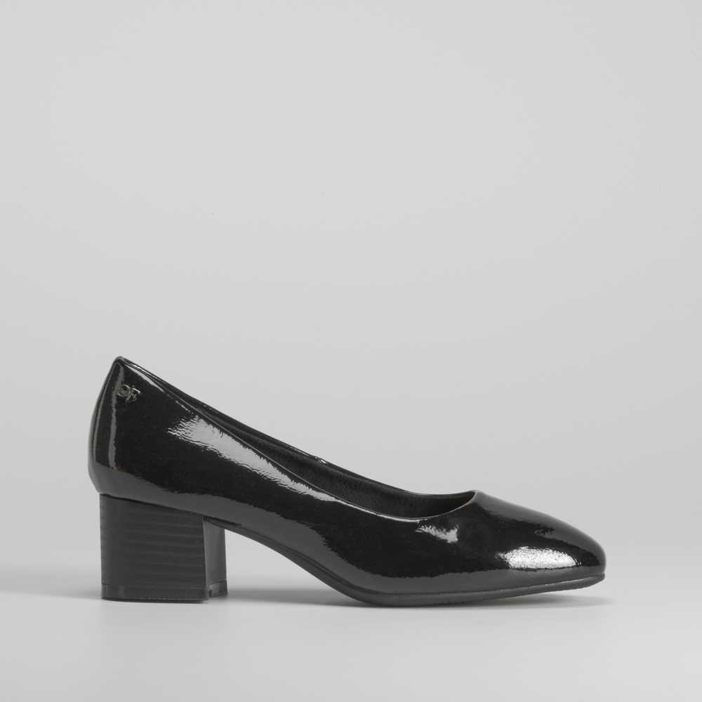 Zapato de tacón charol cómodo negro COMFEET - Talla: 38