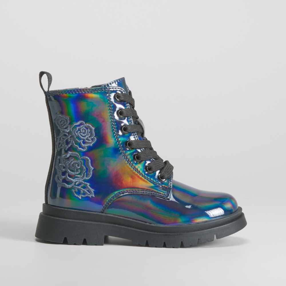 Botín militar con bordados azul OH GIRL - Talla: 32