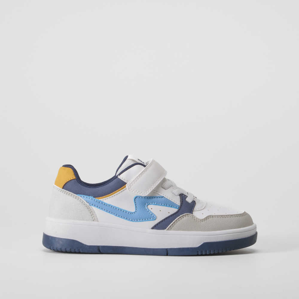 Deportiva basket low blanca y azul SEVEN FIVE - Talla: 32
