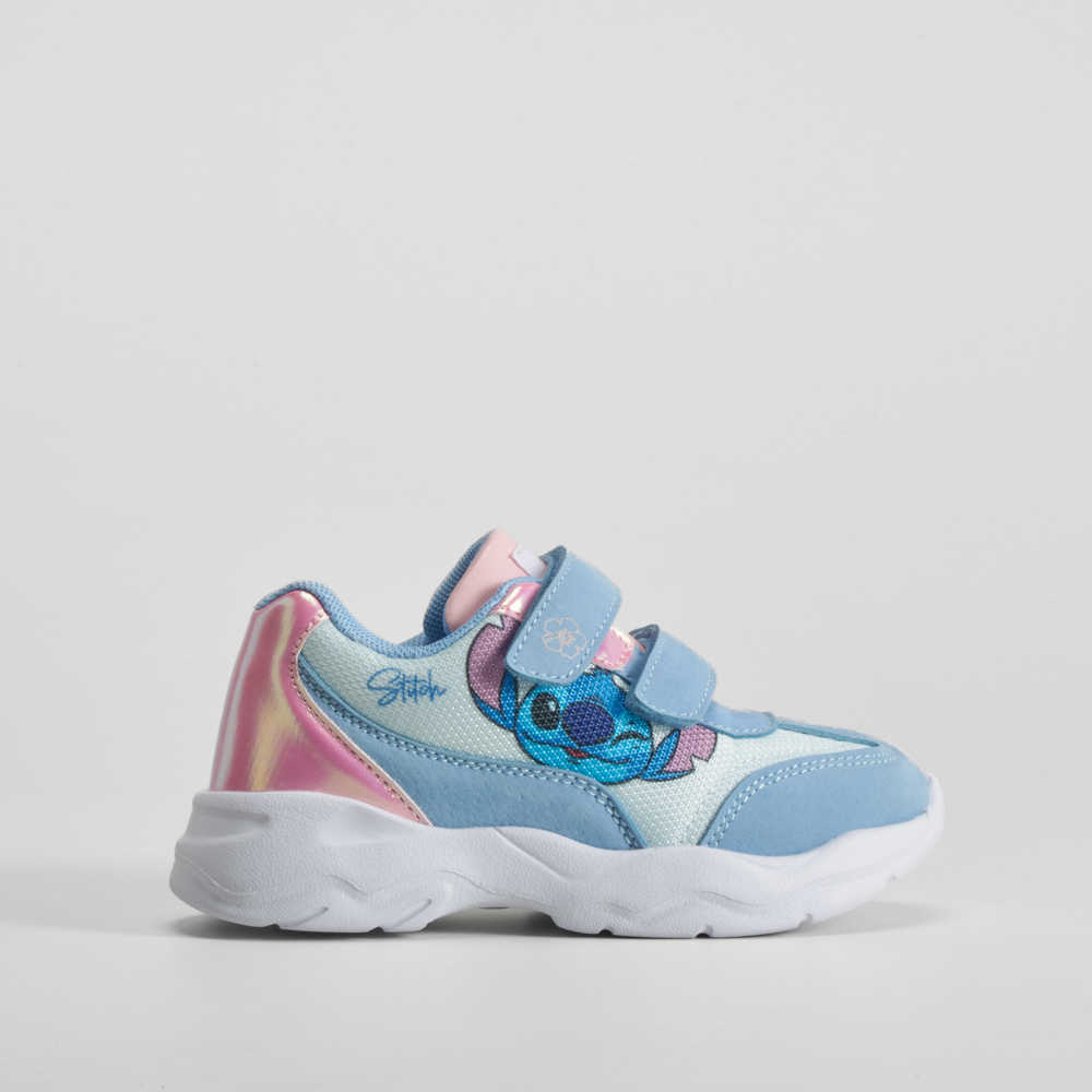 Deportiva azul infantil con velcro STITCH - Talla: 30
