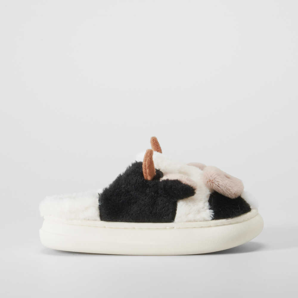 Zapatilla abierta vaca infantil blanca OLYNE - Talla: 34/35