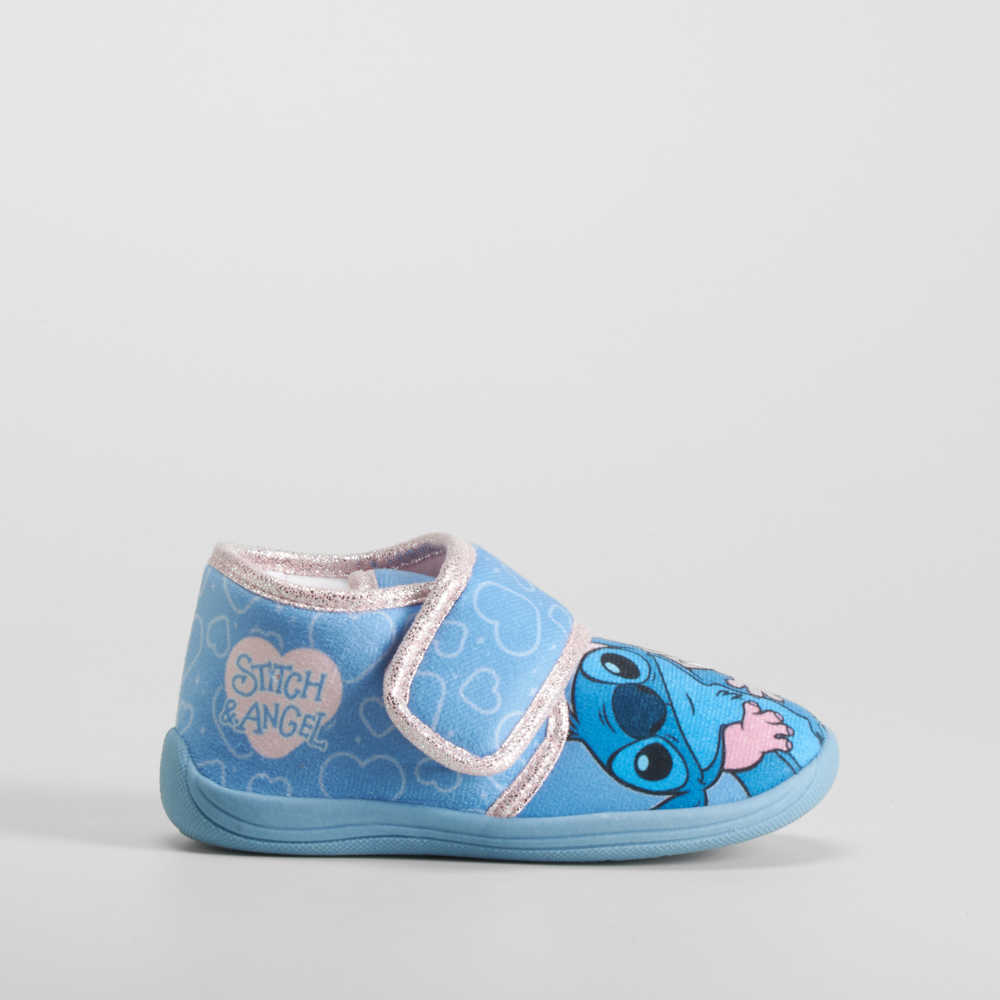 Zapatilla casa cerrada velcro azul STITCH - Talla: 30