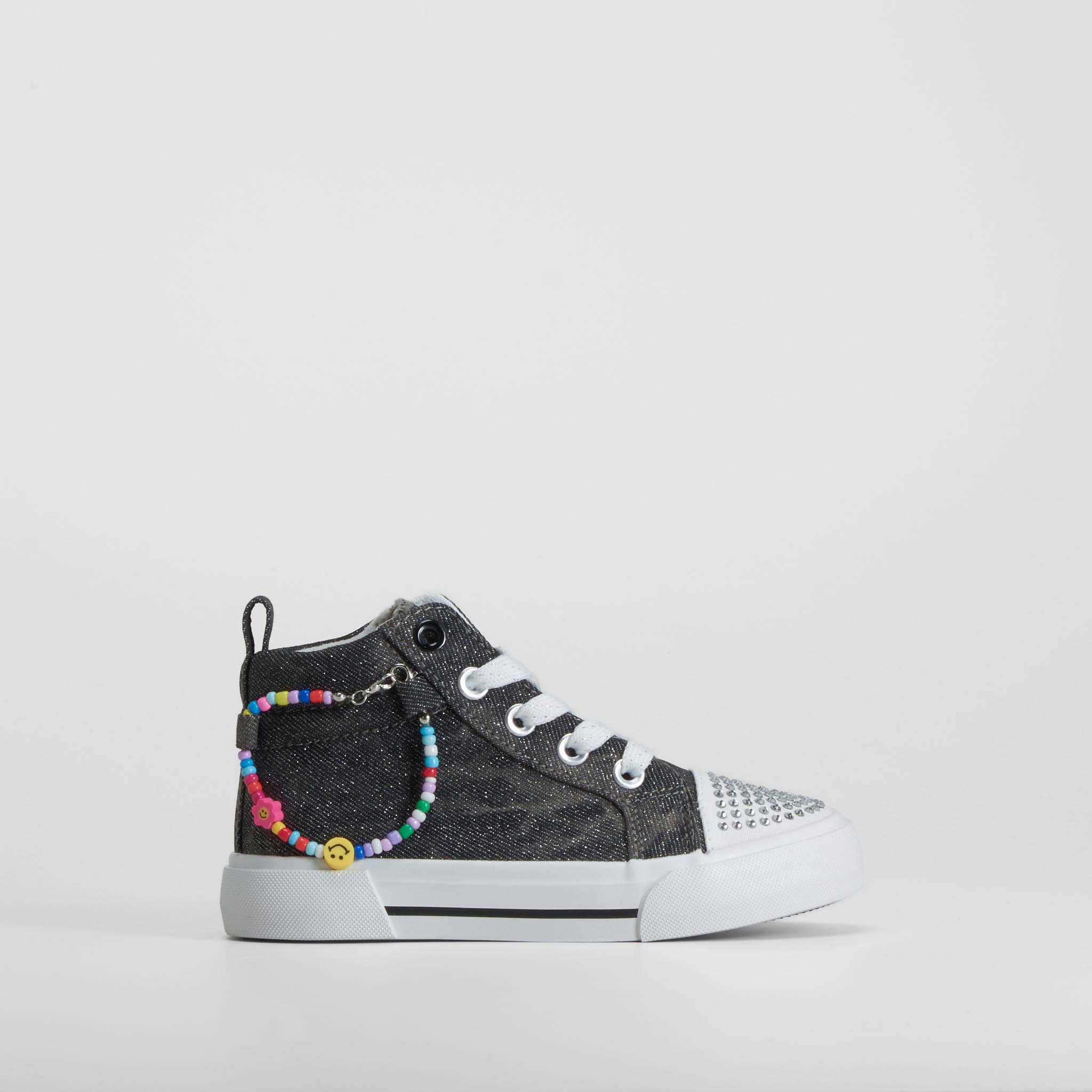 Zapatilla alta lona negro con abalorios BEPPI - Talla: 26