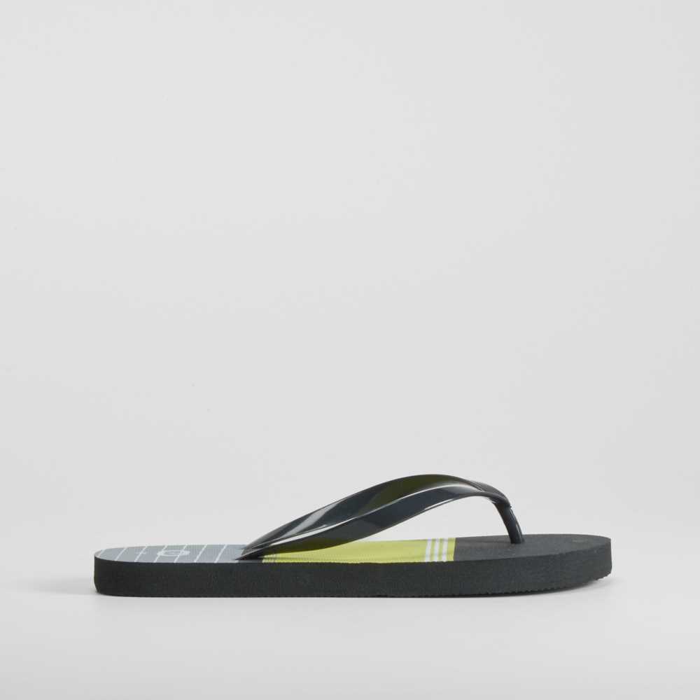 Chancla de dedo tricolor lima y negra COCONUT - Talla: 39