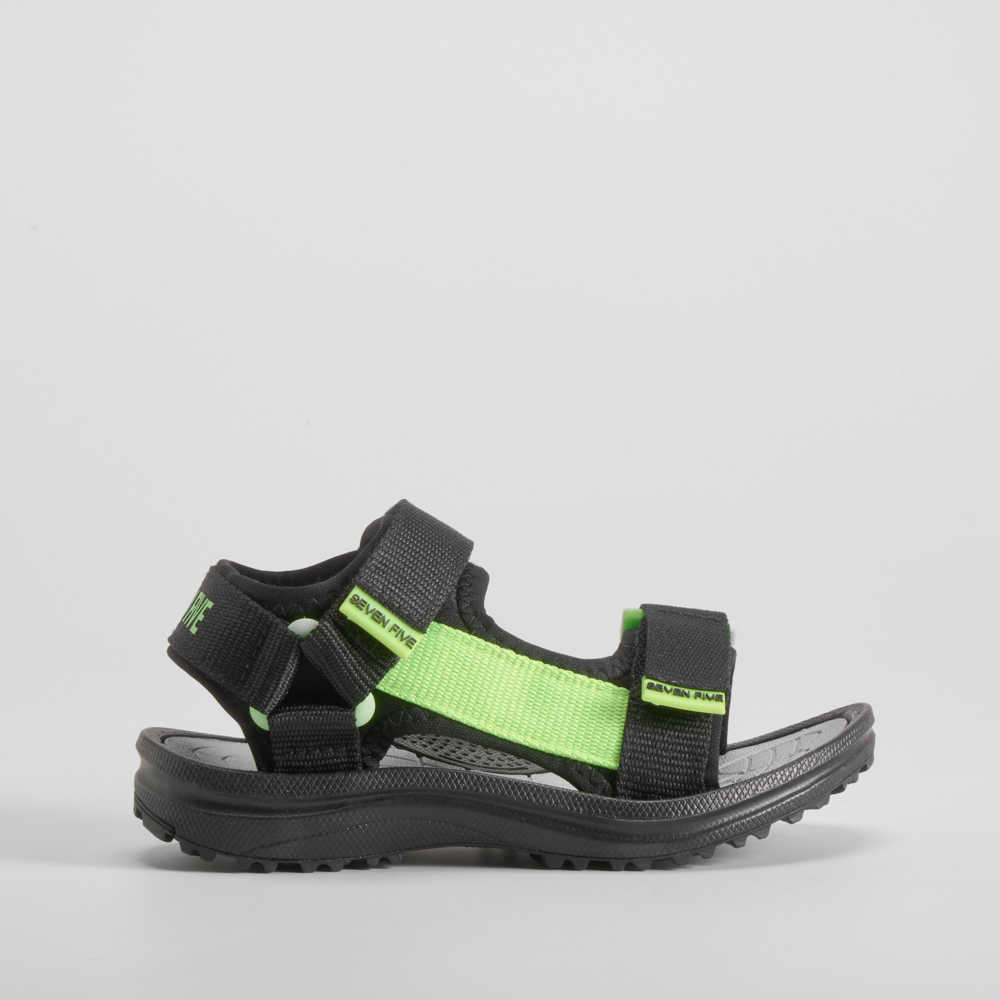 Sandalia deportiva negra y amarilla SEVEN FIVE - Talla: 31