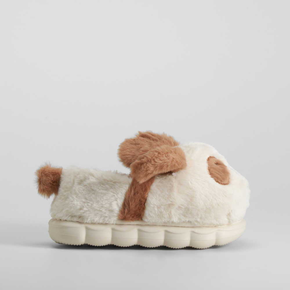 Zapatilla casa perro marrón OLYNE - Talla: 32/33