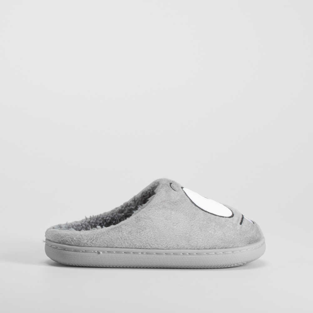 Zapatilla casa ojos bordados gris OLYNE - Talla: 39