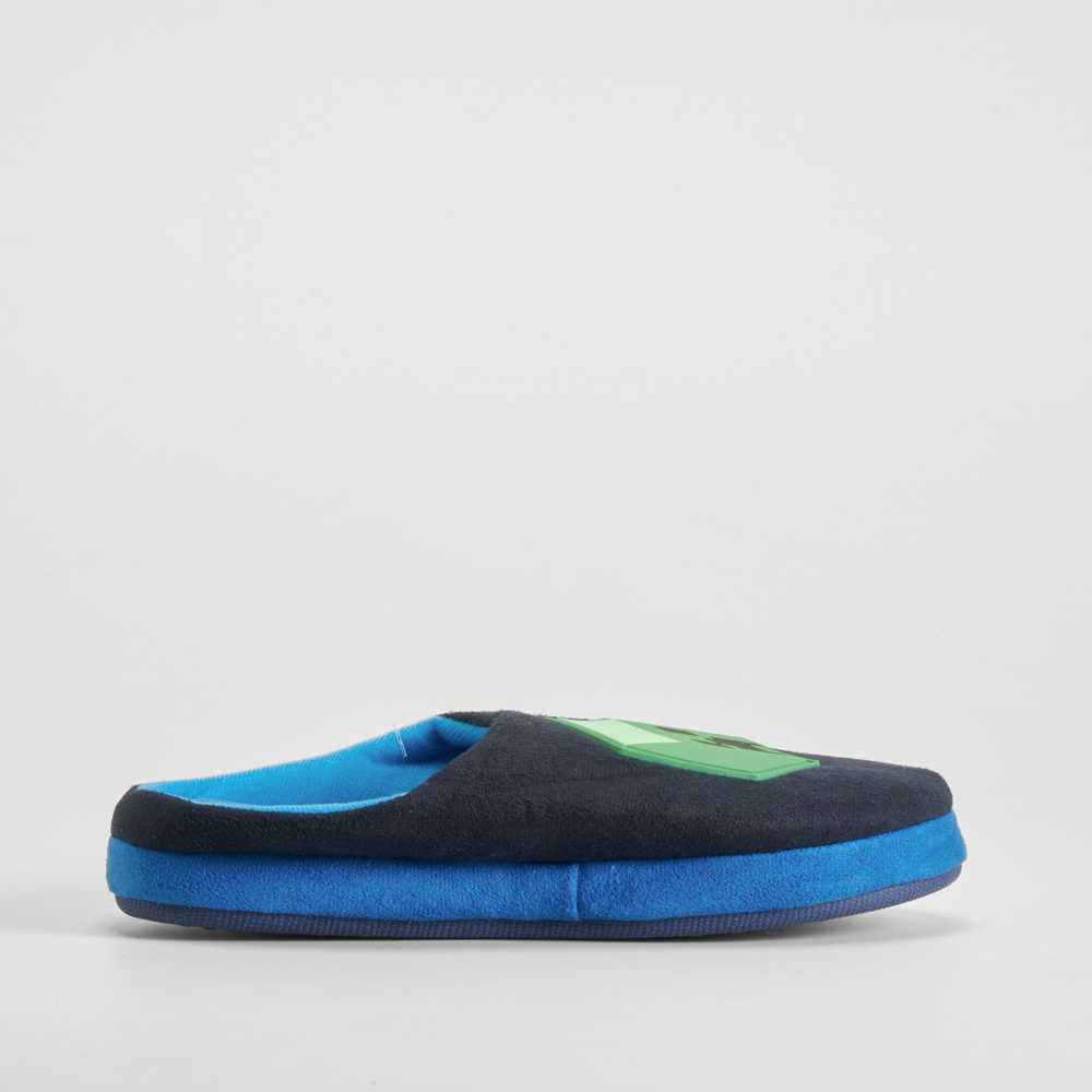 Zapatilla casa negra y verde MINECRAFT - Talla: 39