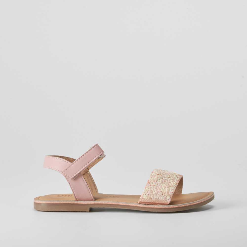 Sandalia de tiras piel rosa OH GIRL - Talla: 32