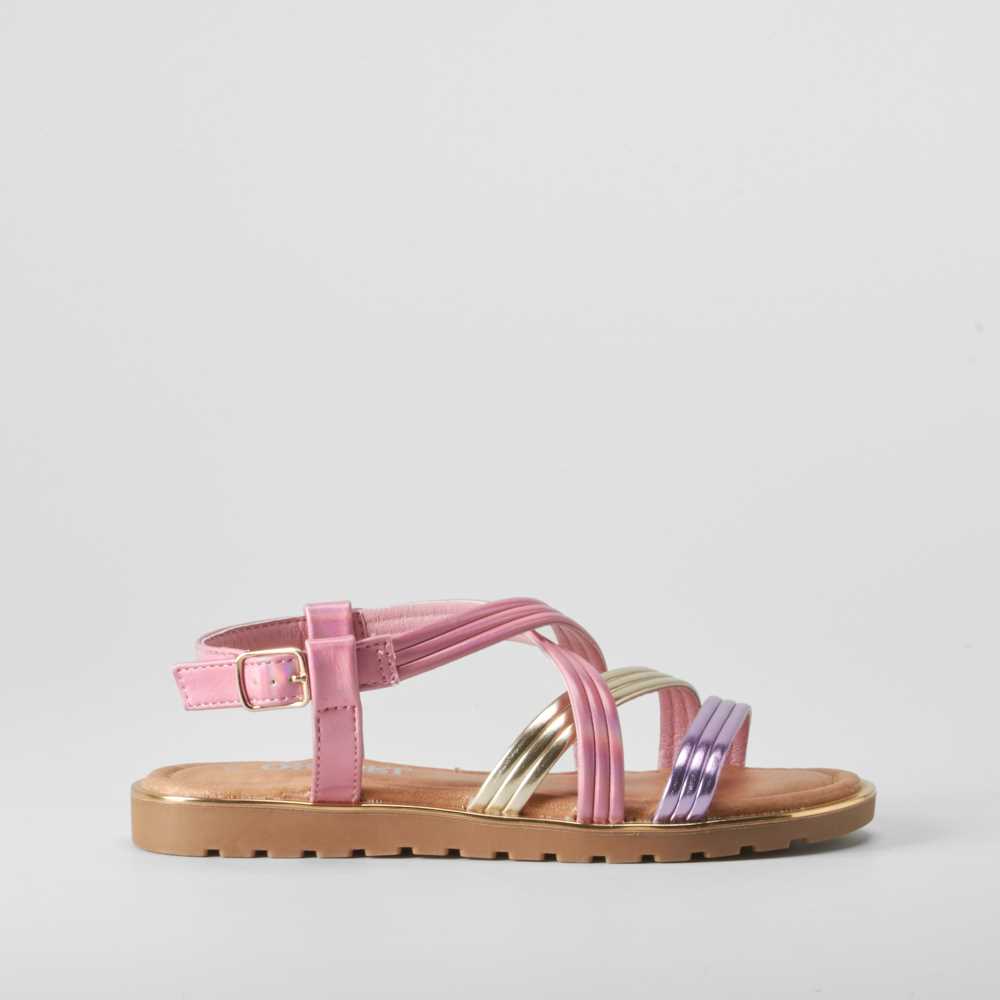 Sandalia plana de tiras rosa OH GIRL - Talla: 32