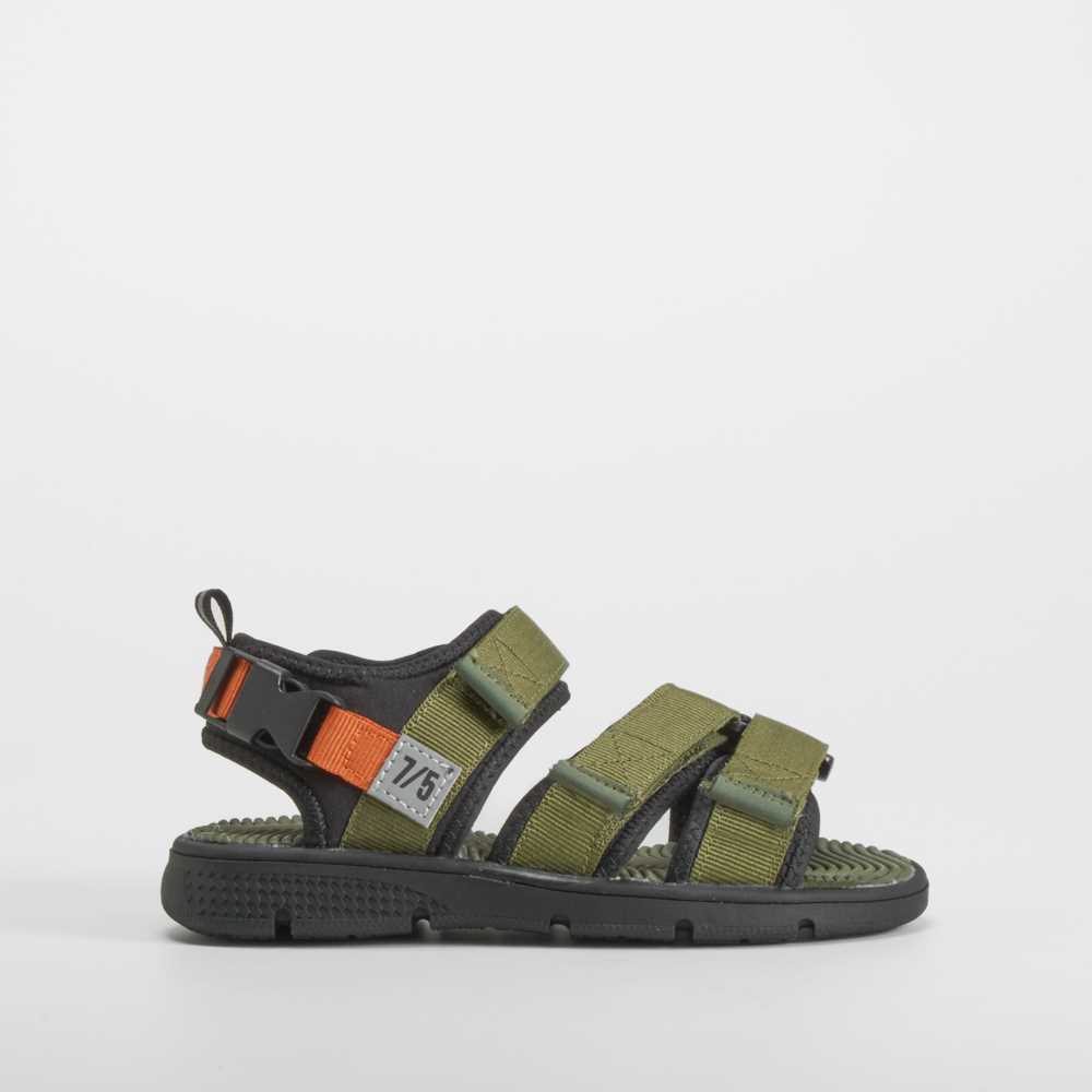 Sandalia plana infantil verde SEVEN FIVE - Talla: 28