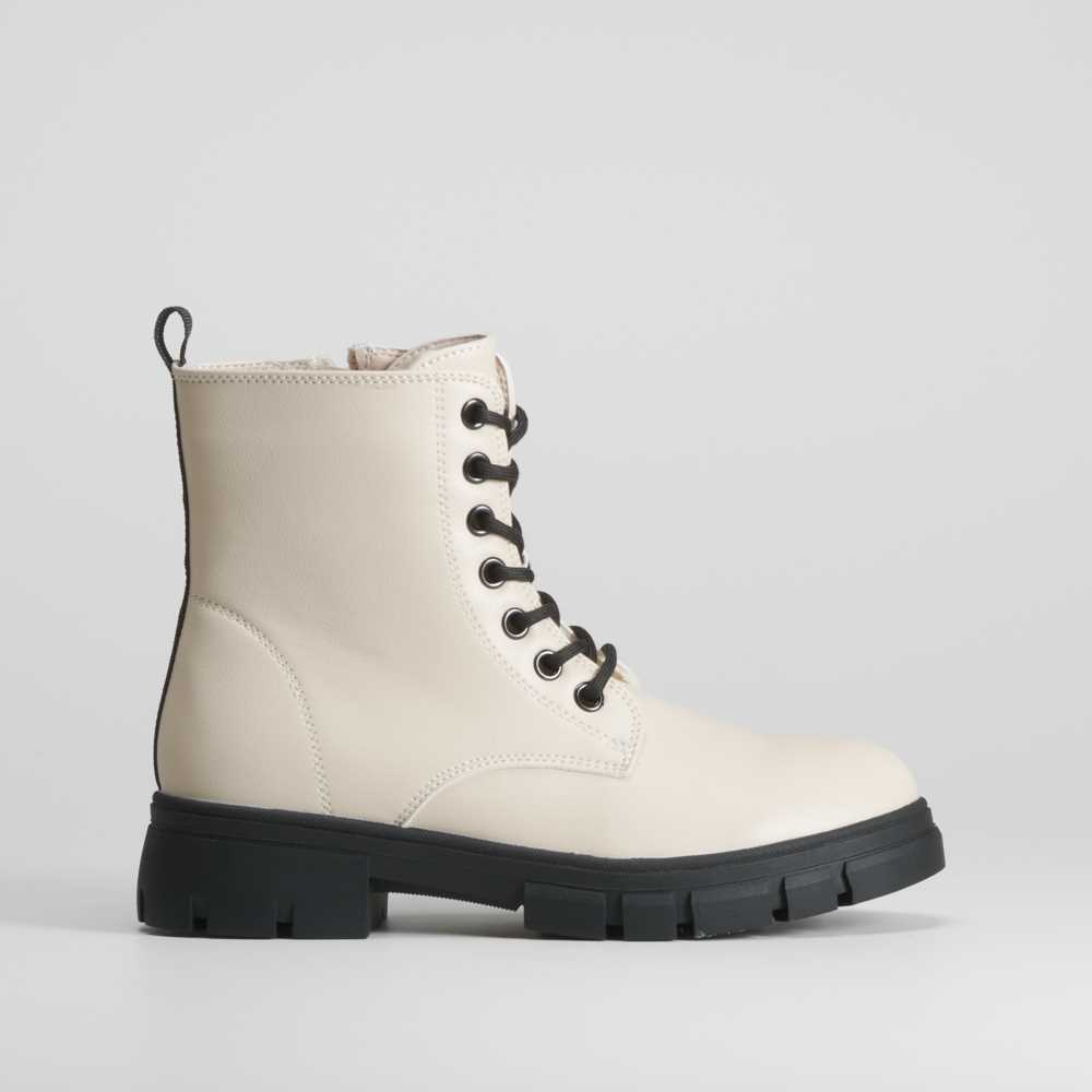 Botín militar tirador blanco OH GIRL - Talla: 32