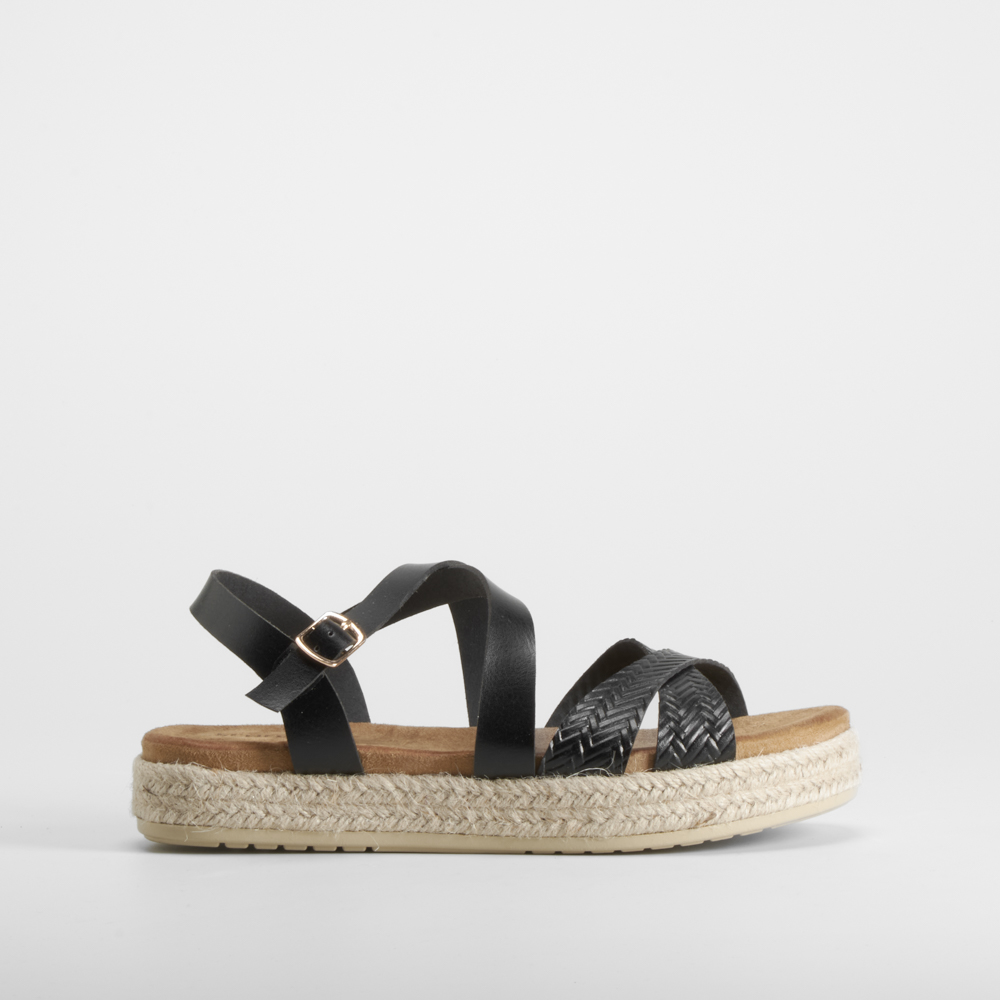 Sandalia de yute negra SENDA ROAD - Talla: 41